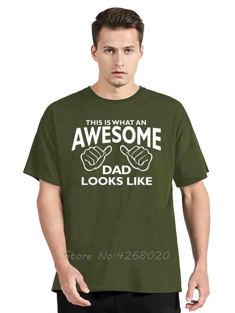 Mens Clothing AWESOME DAD This Is What An Dad Looks Like Oversized Tshirt Funny Dad Cotton Tshirt Daddy Fitness T Shirt Clothes