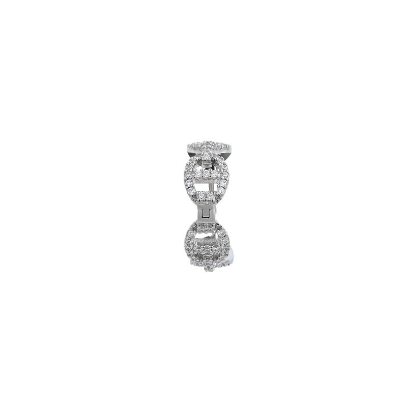 APM Monaco Hoop Earrings Synthetic Cubic Zirconia Earrings Women s Silver White WE15707OX