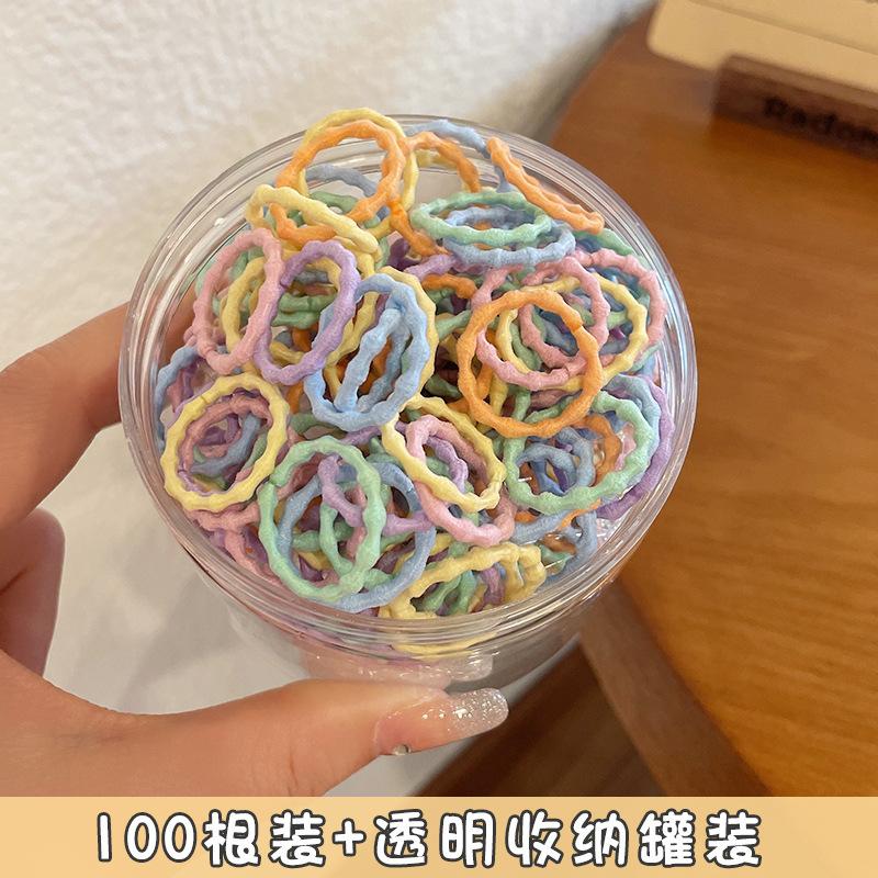 100Pcs Kids Colorful Mini Rubber Bands Elastic Hair Ties Small Seamless Ponytail Holders for Toddler Girls