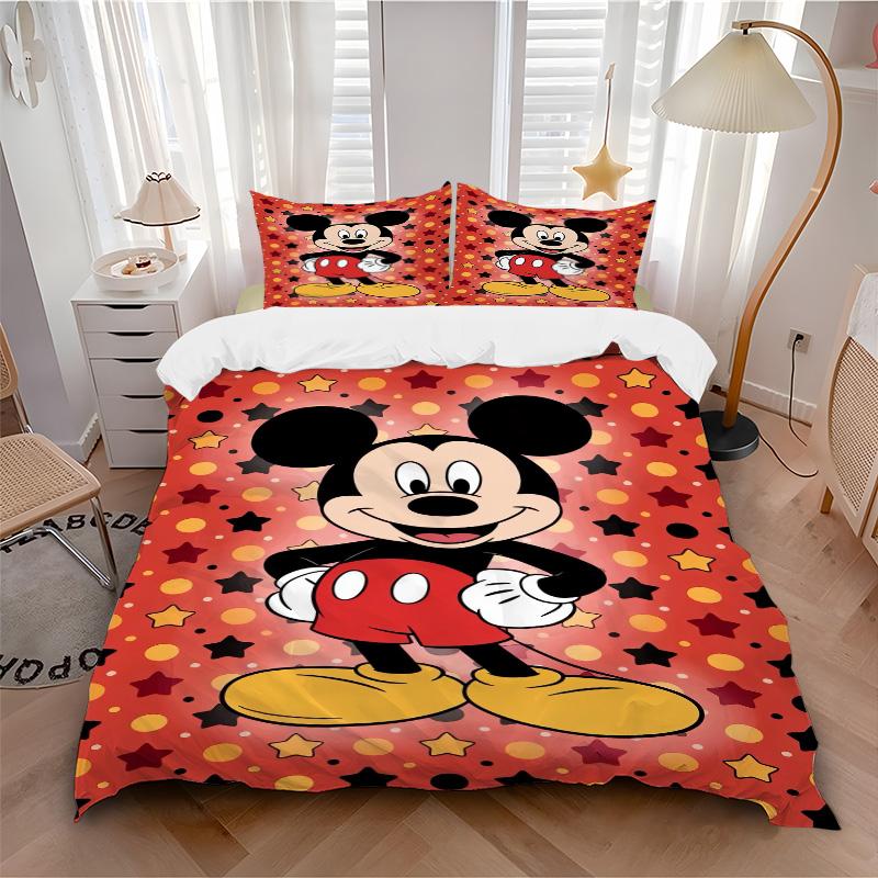 Mickey Mouse Starry Background Print 3Pcs Bedding Setduvet Cover With 2 Bedropillowcase Home Birthday Gift
