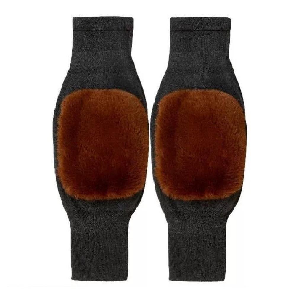 Cold-proof Warm Knee Pads Windproof Elastic Thick Knee Protector with Straps Wraps Leg Thermal Leg Warmers Old Cold Legs