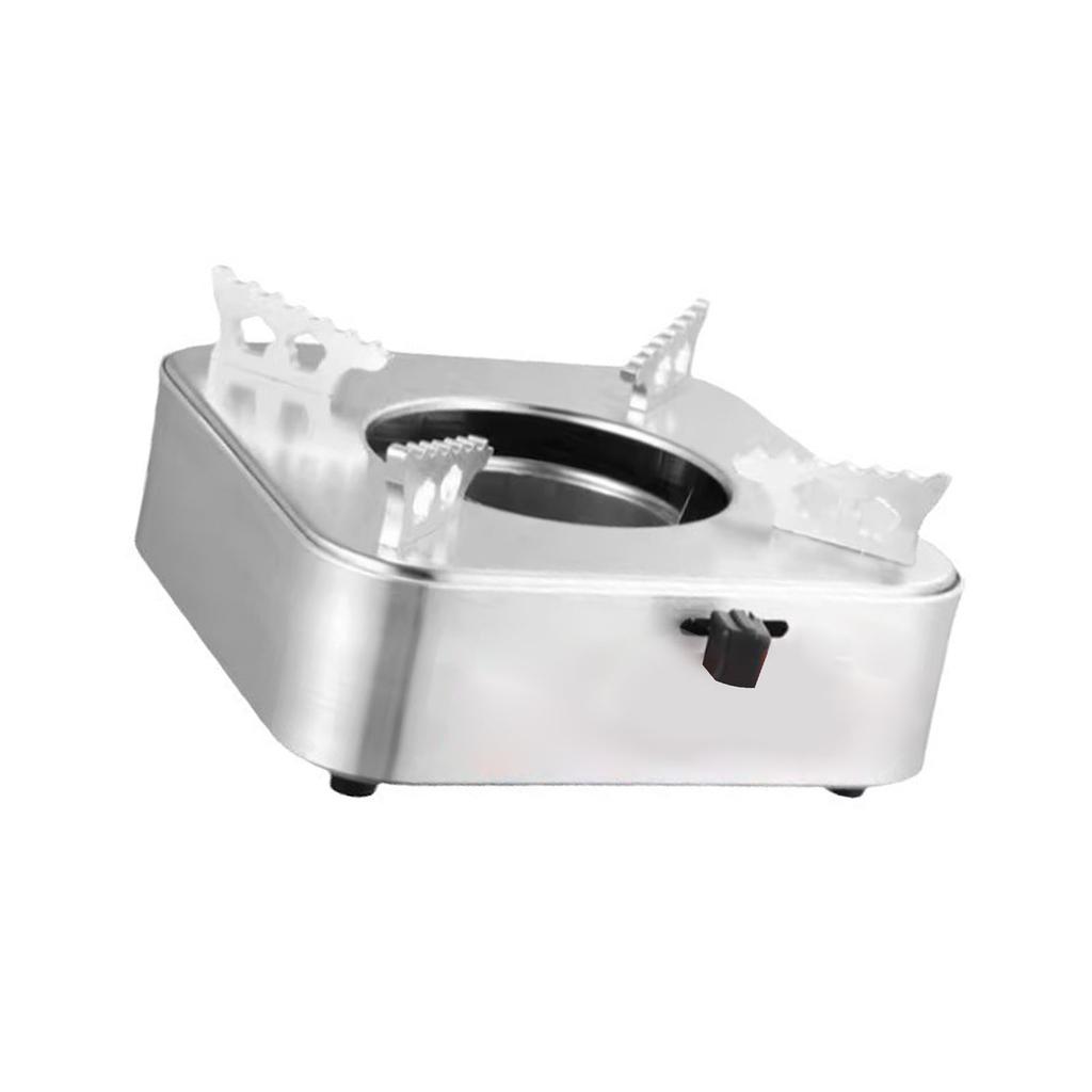Square Camping Stove Fast Heating Adjust Fire Portable Alcohol Burner for Outdoor Backpacking