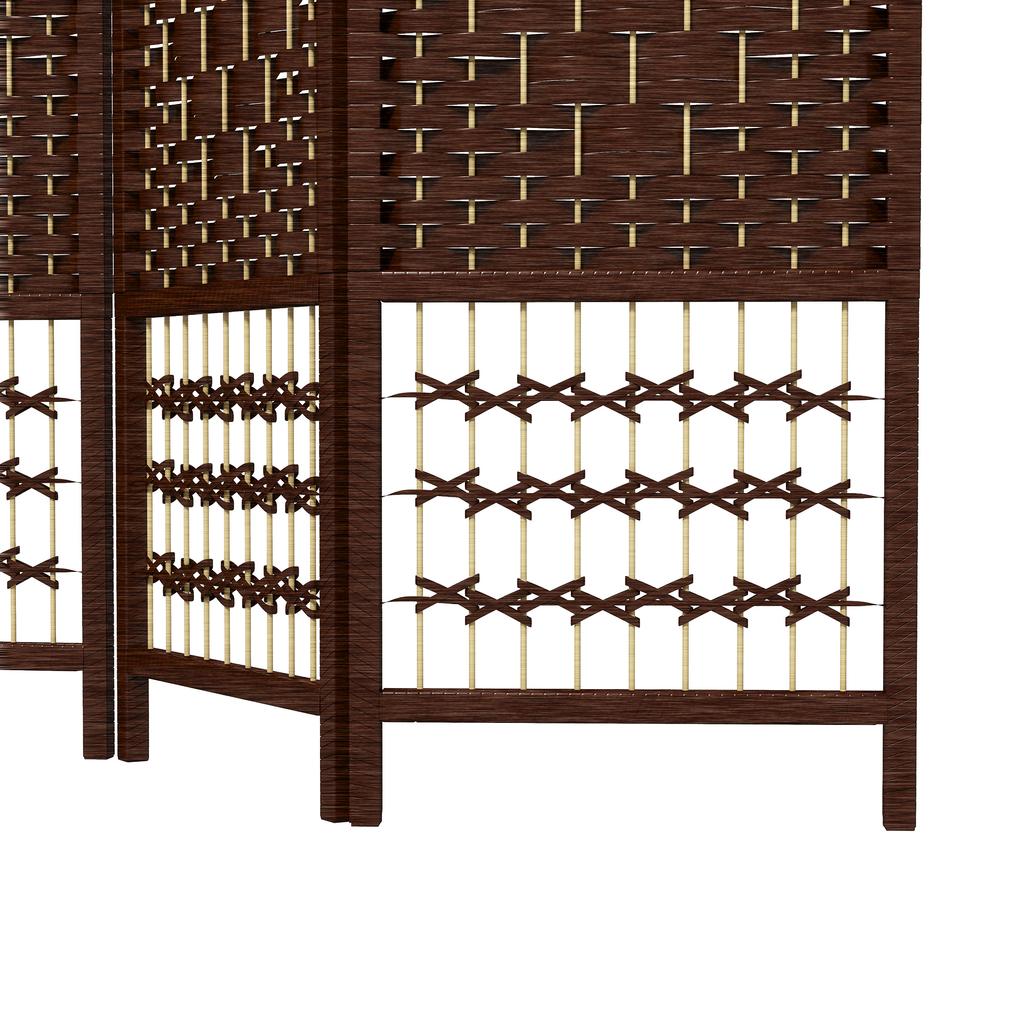 Wooden Room Divider Folding Screen, 4 Panels, 160 x 170 cm, Brown
