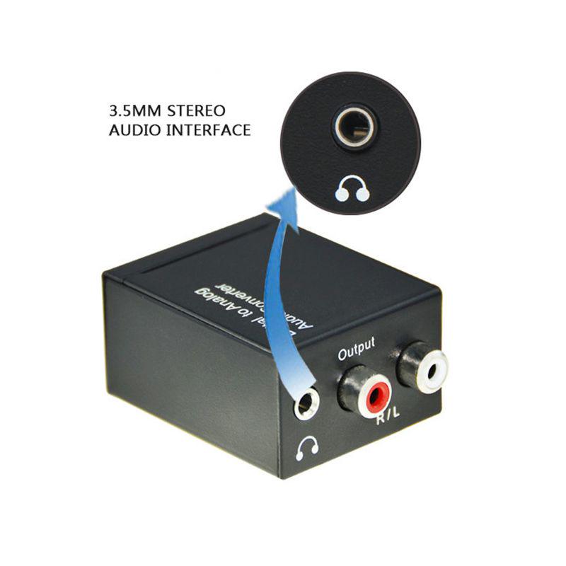 Convertidor Digital a Analógico DAC Digital Óptico a Analógico L/R RCA Convertidor Toslink Óptico a Jack de 3.5mm Adaptador de Audio