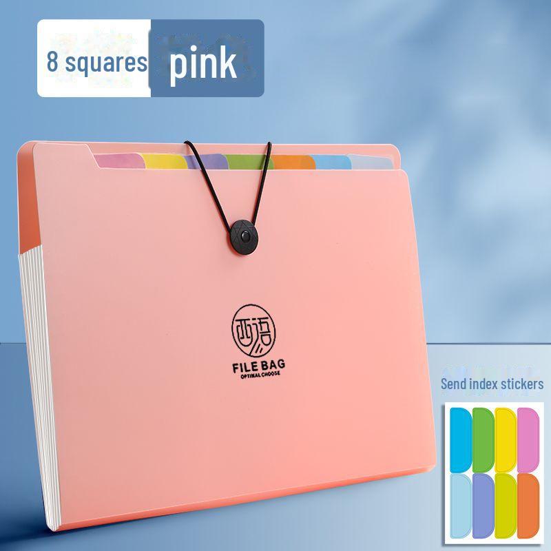 Large Capacity A4 Transparent Accordion File for Document Storage