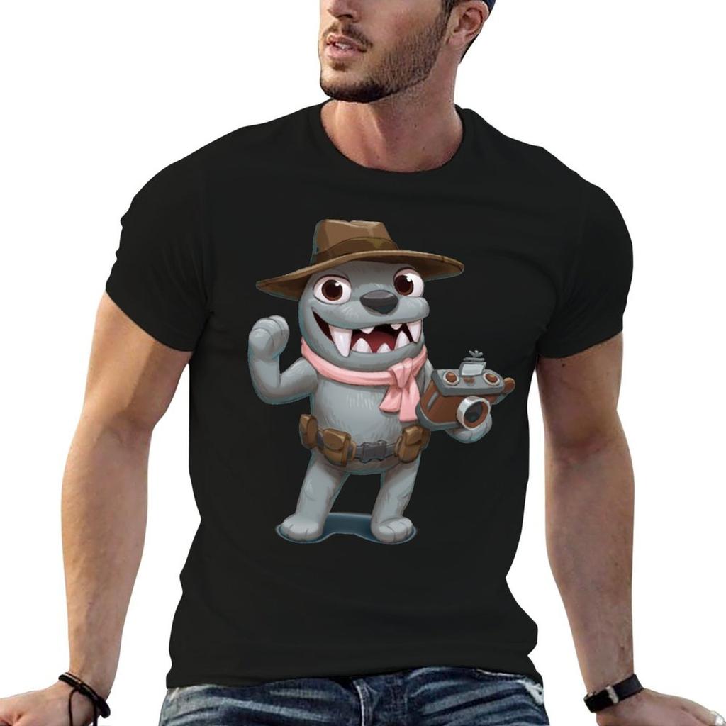 Unisexs 100 Cotton Funny Bugsnax Photographer Essential Graphic Short Sleeve Tee