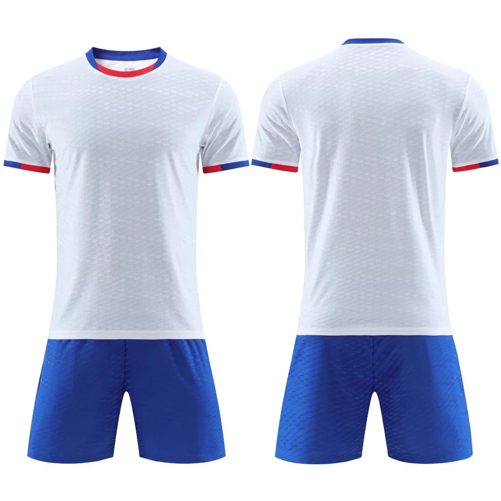 2025 Großhandel Kinder-Fußballtrikot-Set, Grundschul-Fußball-Trainingsshirt, bedrucktes Wettkampftrikot für Jungen und Mädchen