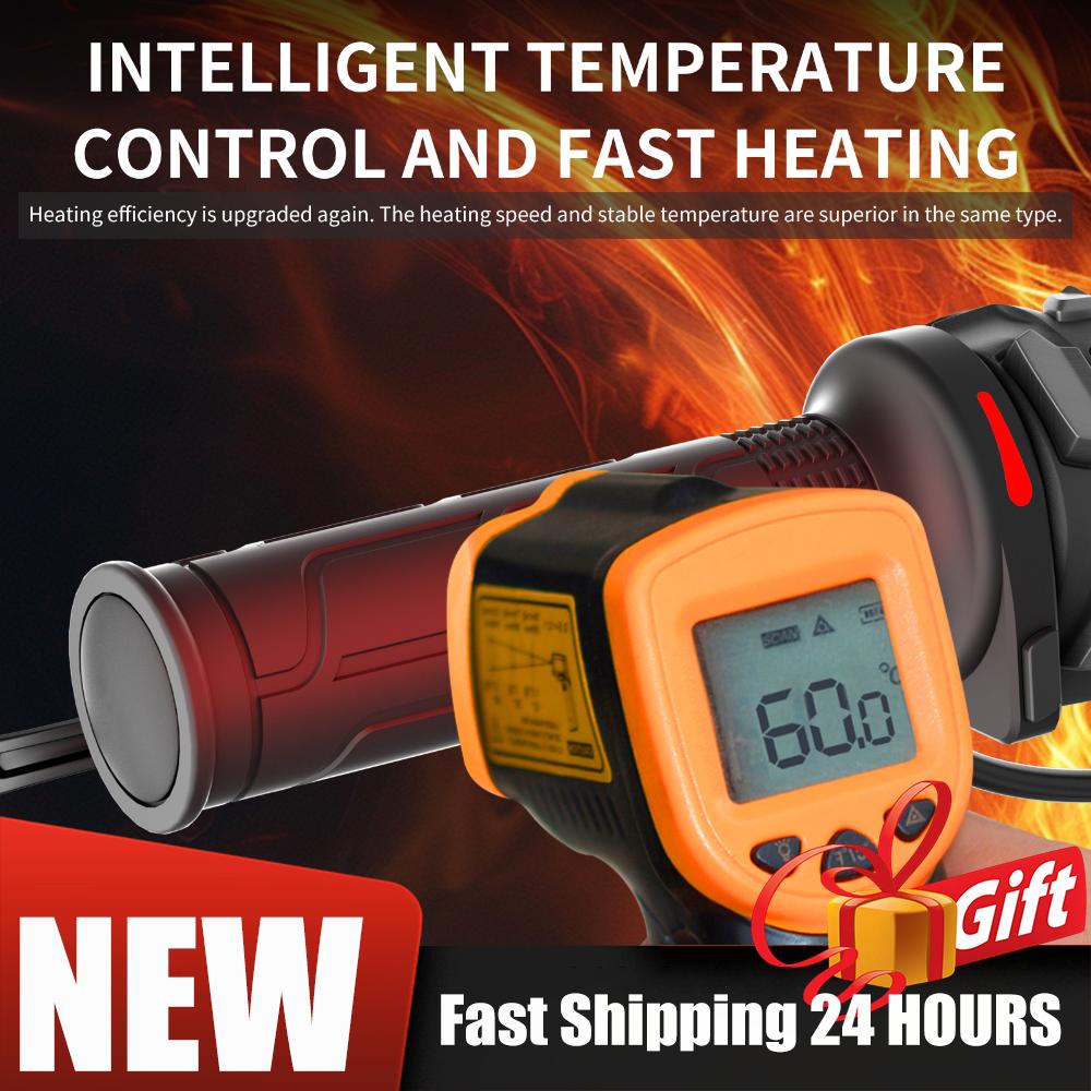 DC 12V Motorcycle Handlebar Heater Hot Grip Handlebar Hand Warmer 22mm Waterproof 6 Gear Electric Heated Grips Heating Handlebar