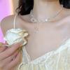 Summer Crystal Bow Necklace, Dongdaemun Niche Luxury Clavicle Chain, Elegant and Versatile Accessory