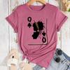 Cotton T-Shirt Short Sleeve Round Neck Women 2d Print Tops