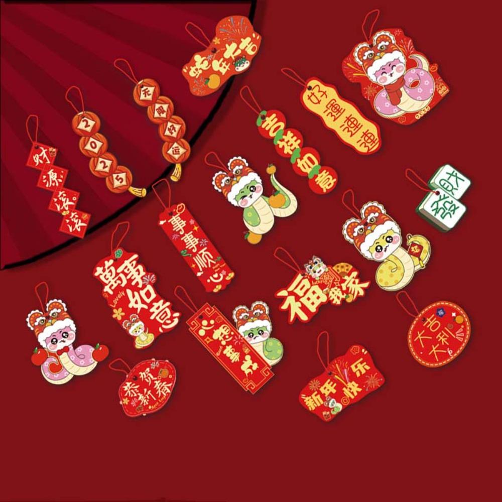16/18pcs Blessing Words Chinese New Year Pendant Potted Plant Hanging Card  Chinatown