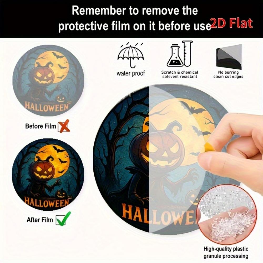 2D Flat Halloween Acrylic Pendant - Horror Jack-o-lantern Home, Outdoor Party Classic Flat Decoration, Halloween Decoration Jack-o-lantern Ornament