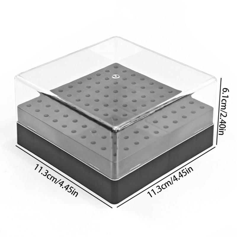 Professional Manicure Tool Storage Case 100 Slot Clear Lid Organizer Nail Drill Bits Accessories for Women and Men