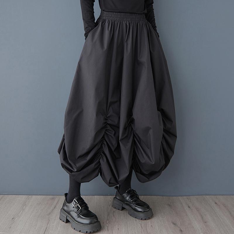 DIMANAF 2025 Sommer Damen Neue Röcke Übergröße Elastischer Bund Plissiert Übergroß Locker Röcke Uni