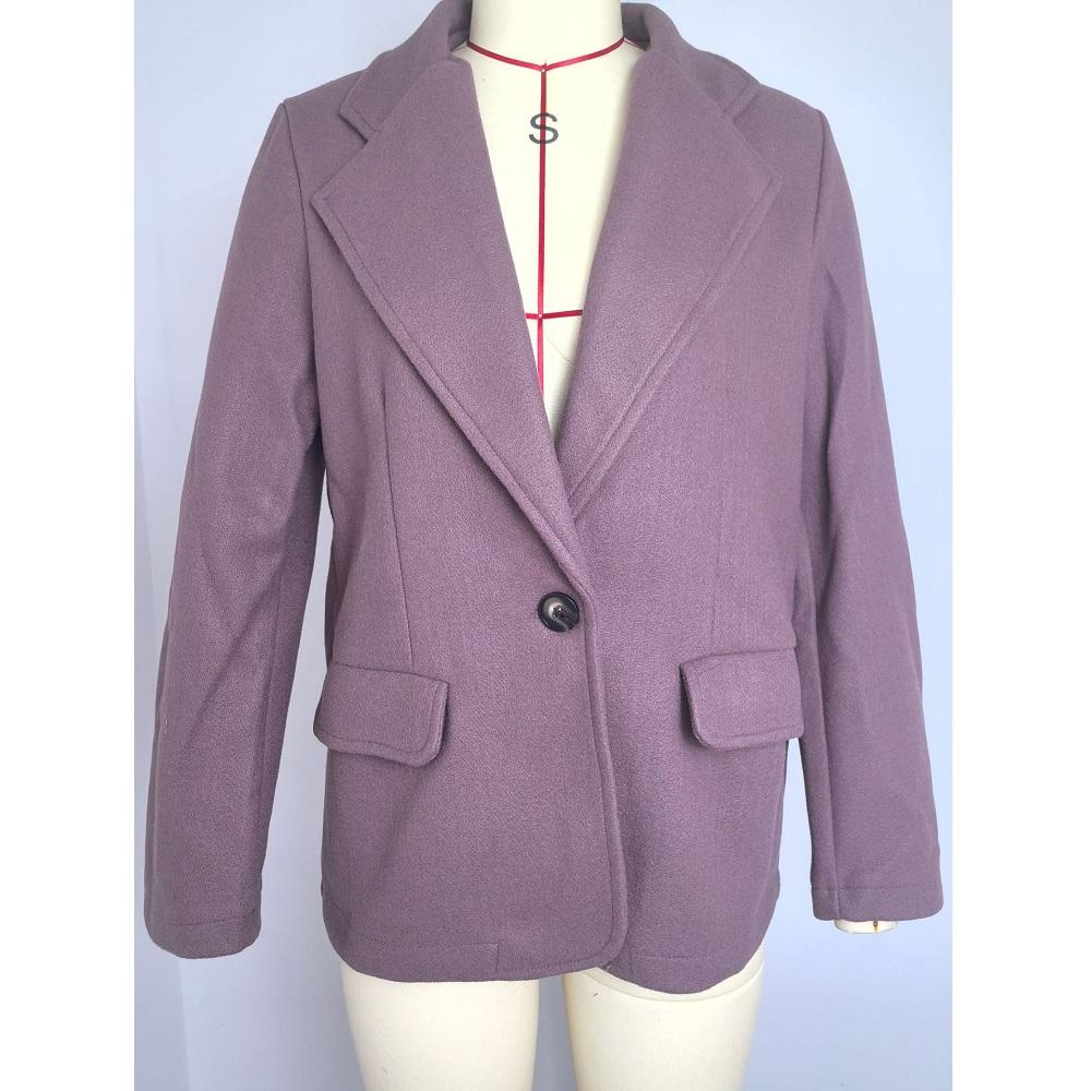 Women Autumn Winter Casual Coats Single Button Long Sleeve Pockets Woolen Jackets ladies Casual Solid Color Outerwear