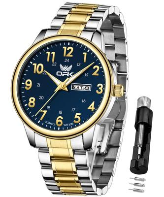 Uhr Populär Stilvoll Wasserdicht Datum Leuchtend Leicht zu Lesen Kalender Quarz Uhr Geschäfts Student Firmenuhr für Herren Gold Blau Herren Herren &