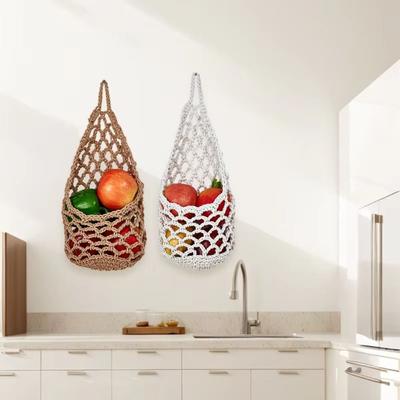 Portable Fruit Net Bag Kitchen Storage Storage Organizer Durable Hanging Basket  Kitchen Use