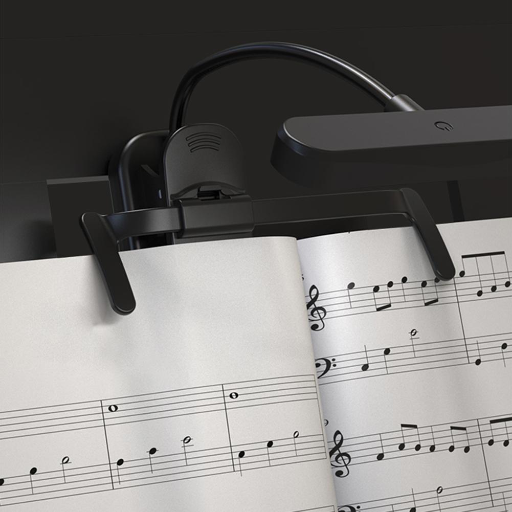 LED Music Stand Light with Flexible Neck Clip On Reading Light Touch Stepless Dimming Bedside Night Light for Piano Sheet Music