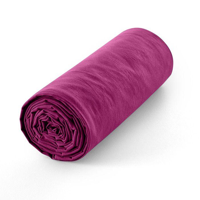 Drap housse 160 x 200 cm bonnet 30 cm "Prémium" pour lit 2 places - Prémium Magenta