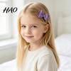 Glitter Bow Hair Clips for Girls 2Pcs Solid Color Clip Girls, Double Layer Sparkling Decorative Toddlers Hairpin, Accessory with Non-Slip Grip