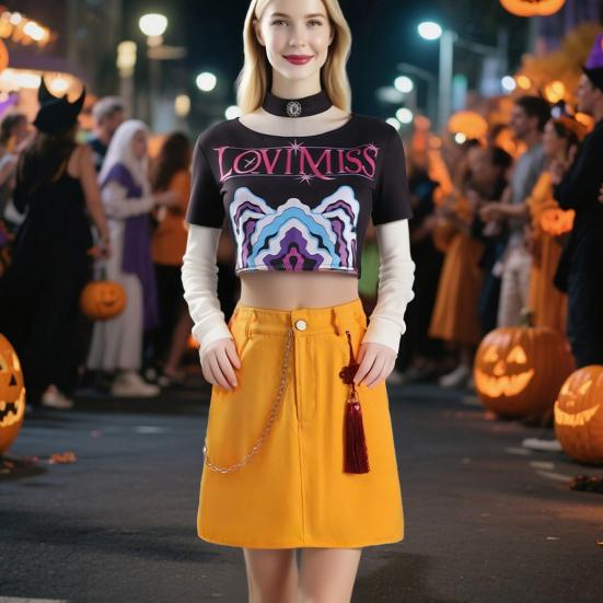 Adult Demon Hunters Costumes for Women Halloween Cosplay Outfit Anime Characters Dress-up Accessory for Movies Fans