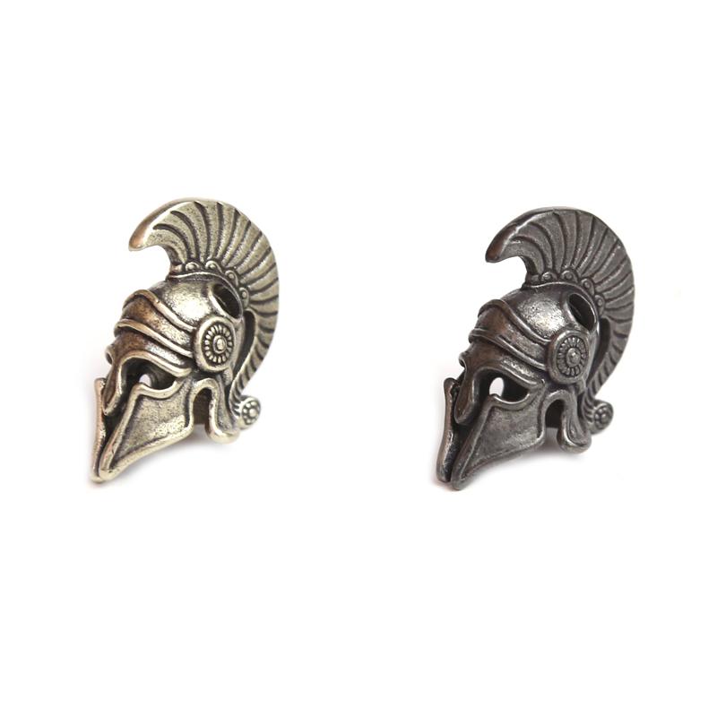 Spartan Roman Warrior Helmet Brass Knife Beads Outdoors EDC Tool DIY Paracord Lanyard Pendants Woven Rope Bracelets Accessories