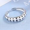 Chessboard Checker Ring Female Personality Finger Accessories New Style 925 Sterling Silver Ring Open Size Women Jewelry