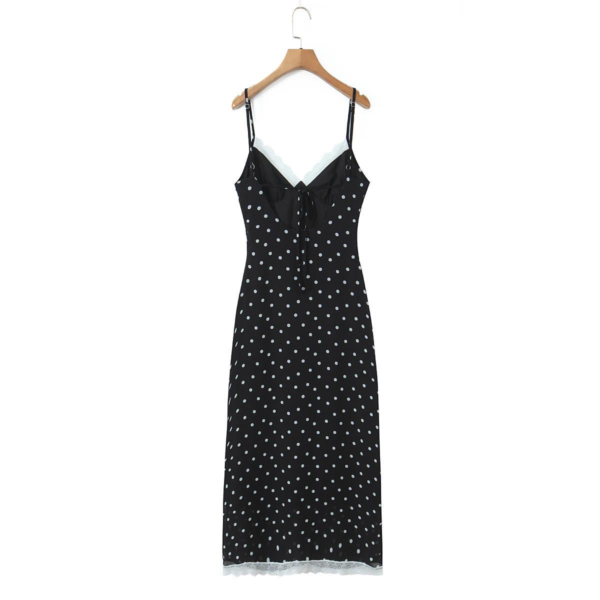 2025 Autumn/Winter Women s European/American Style French Lace Patchwork Dress Small чёрный