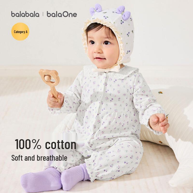 Balabala Newborn Organic Cotton Long-Sleeve Romper