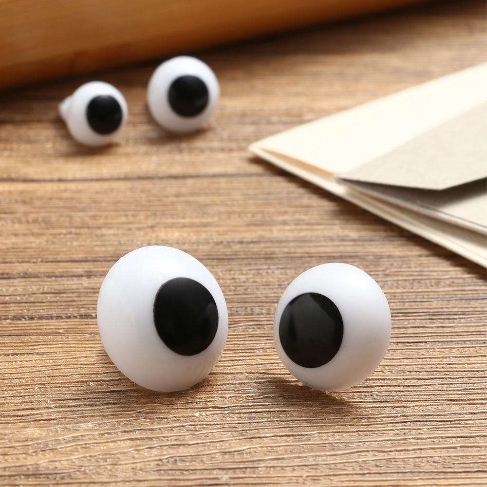 

100Pcs White Black Plastic Safety Doll Eye 10/12/14/16/18/20mm Stuffed Toys Parts Animal Puppet Accessories Doll Eyes Craft 10mm