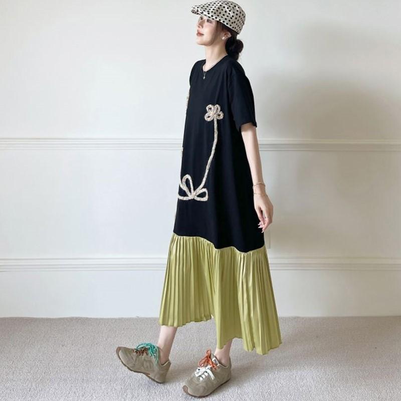 Short Sleeve Plus Size Cotton Vintage Floral Embroidery New In Dresses for Women Casual Loose Long Summer Dress