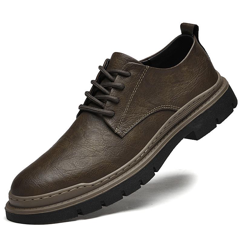 Men s Retro Low-Top British Style Work Boots - Soft Sole  Upper, Casual Leather, Autumn/Winter. 43
