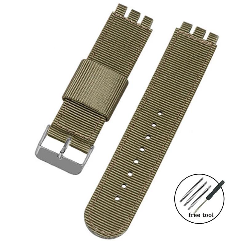 17mm 19mm 20mm Nylon Wristband Strap for Swatch Watchband Woven Canvas Fabric Band Men Military Sport Quick Release Watch Strap