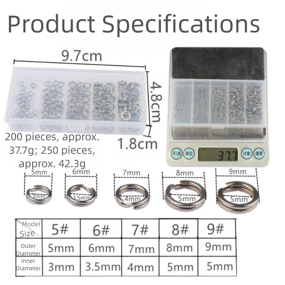 200/250 Stück Edelstahl Angelköderverbinder Hochfeste Schlaufenset Salzwasserangeln