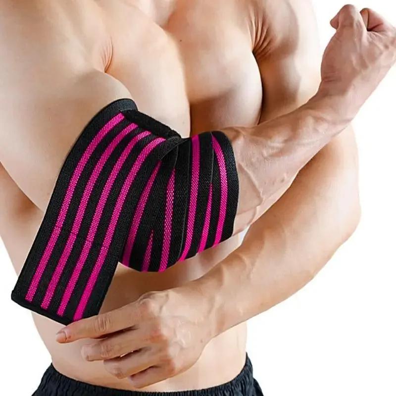 1 Stück 100cm Lang Wickel Ellbogenbandage Atmungsaktive Stütze Gym Fitness Sport Schutzpolster für Gewichtheben Bankdrücken