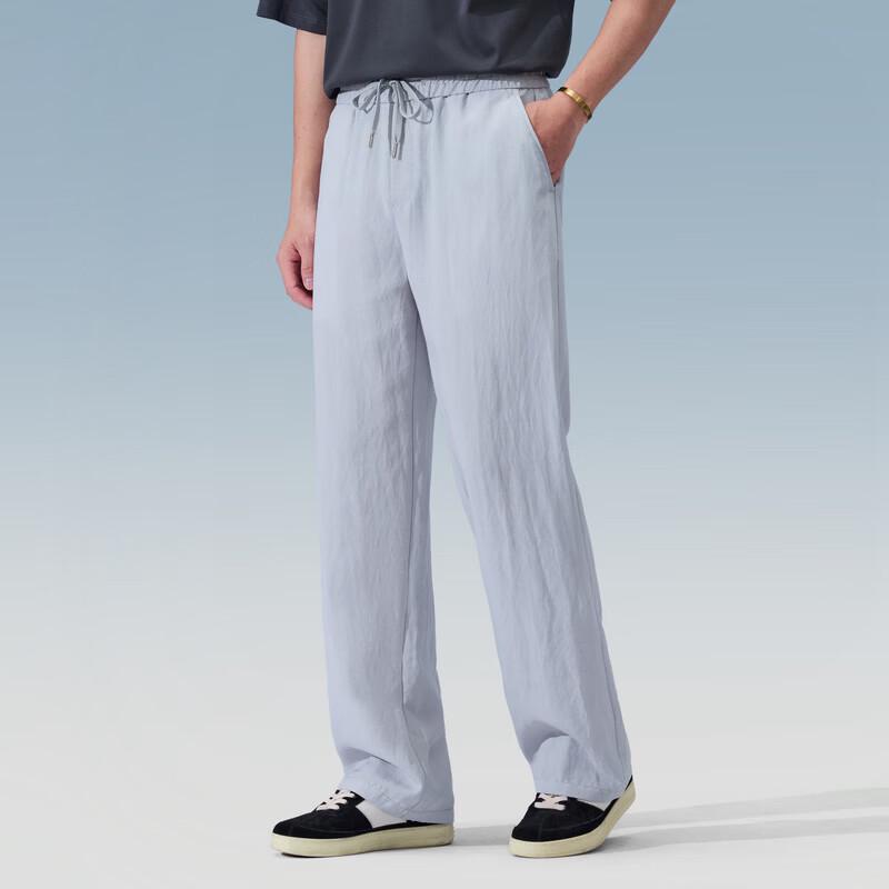 Judger 2026 Summer Linen Tencel Elastic Waist Casual Pants L