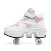 Kids Roller Skates Shoes 6-15 Years Old Four-wheel Deformation Can Walk Can Skate Skates Girl Runaway Shoes
