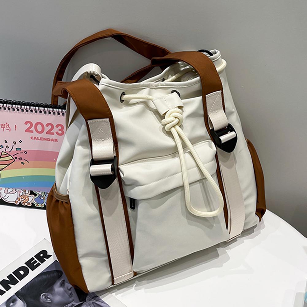 

Многофункциональные женские сумки-мессенджеры, сумки большой емкости с ручками сверху, модные нейлоновые повседневные сумки контрастного цвета, портативные сумки через плечо белый