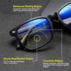 Multifocal Reading Glasses Readers Computer Anti Blue Light Ryrglasses Progressive Multifocus Eyewear for Women Men Square