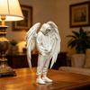 3D Printed Angel Figurine, Winged Man Decorative Statue, Hoodies Boys Sculpture for Home Office Shelf Desk Decor