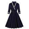 Fashion Women's Temperament Long Sleeve Waist Slim Fit Swing Dress Small Dress