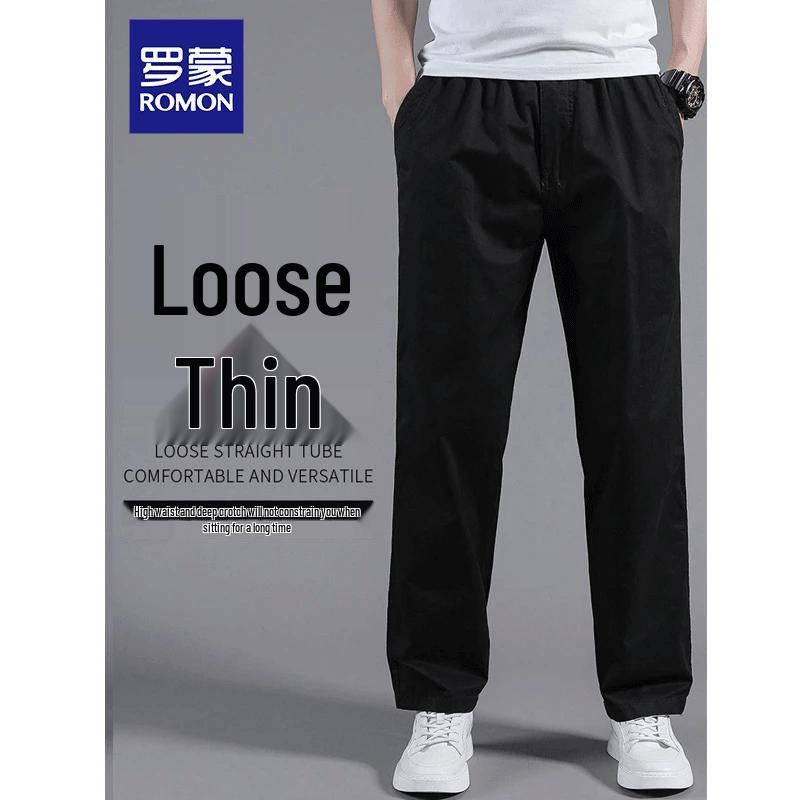 ROMON Men's Casual Loose-Fit Straight Leg Cargo Pants