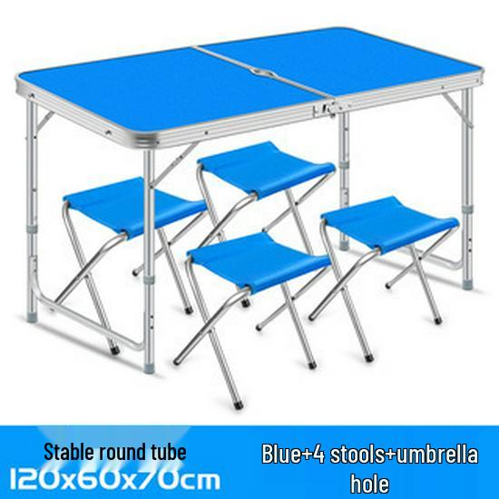 Portable Aluminum Alloy Folding Table and Chair Set for Outdoor Camping and Street Stalls