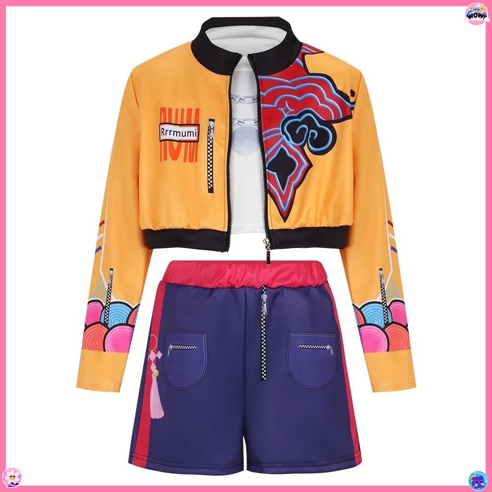 Παιδικό Kpop Δαίμονας Ρούμι Ζωή Κοσπλέ Κυνηγοί Χάντριξ Κοστούμι Κοριτσίστικη Ομάδα Είδωλο Παιχνίδι Ρόλων Απόκριες Καρναβάλι Πάρτι Ρούχο Κοστούμι