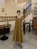 Elegant Summer Puff Sleeve Bow-Tie Backless Dress