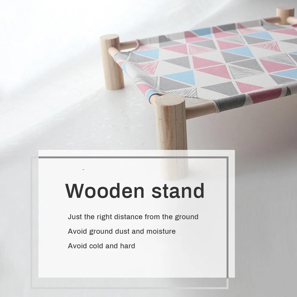 Pet Hammock Durable Cat Bed Four Seasons Universal Removable Washable Solid Wood Kennel Litter Dog Cat Hammock House Supplies