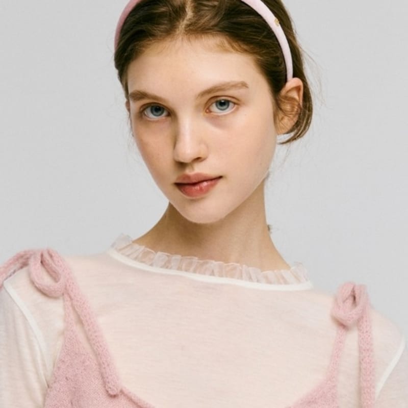 DEPOUND dp logo velvet hairband - pink