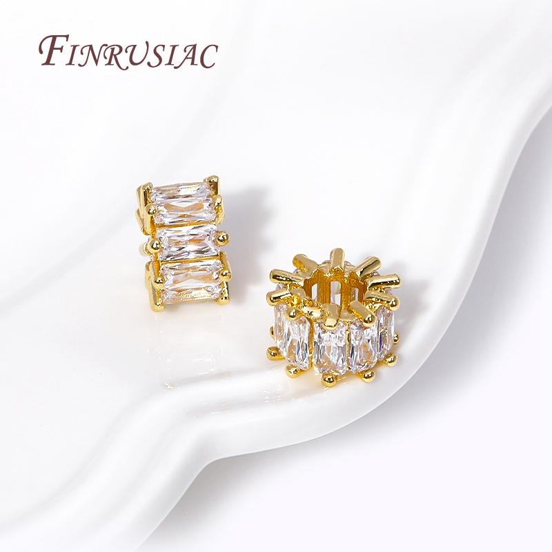 18K Gold Plated Zircon Crystal Beads Accessories For Bracelets,Bead Separators For Jewelry Making DIY Beading,Spacer Beads