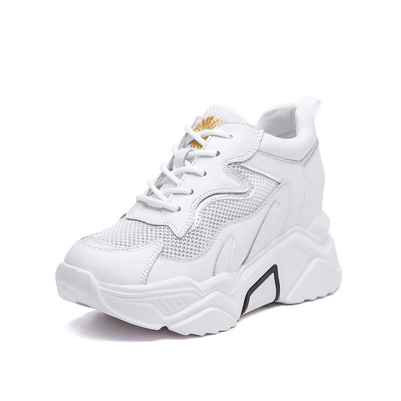 Inner Height Increase CM Breathable Mesh Spring and Autumn New Platform Sports Casual Dad Shoes