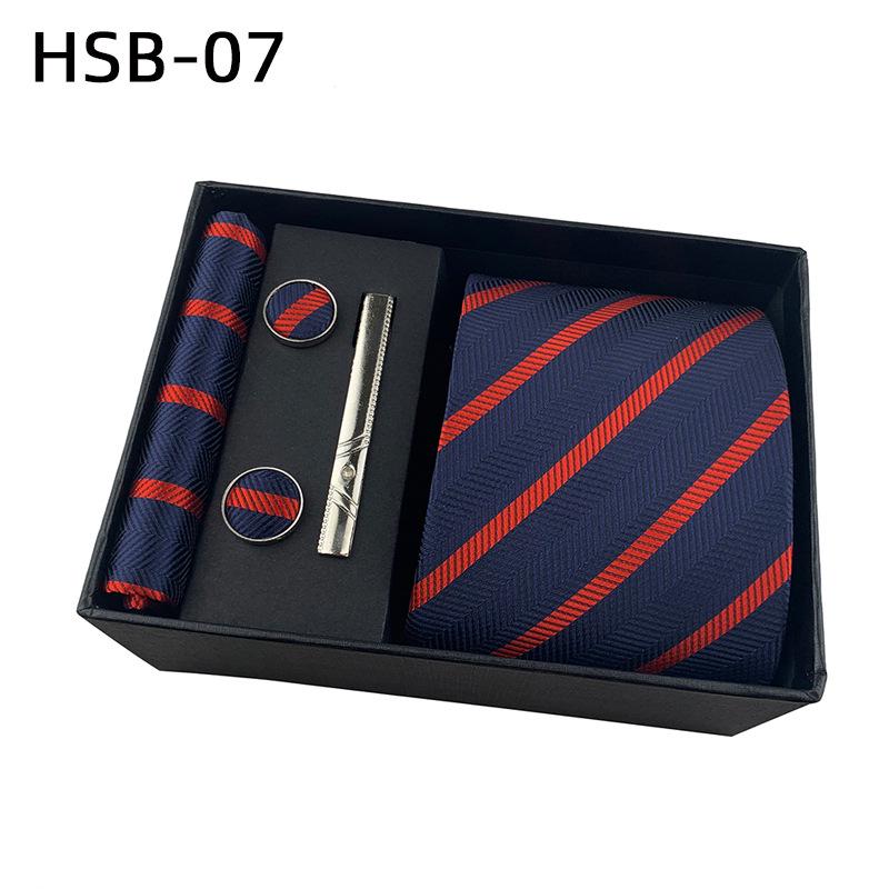 Men's Black Business Tie Gift Set: Striped & Plain Ties, Pocket Square, Tie Clip